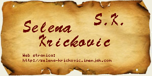 Selena Kričković vizit kartica